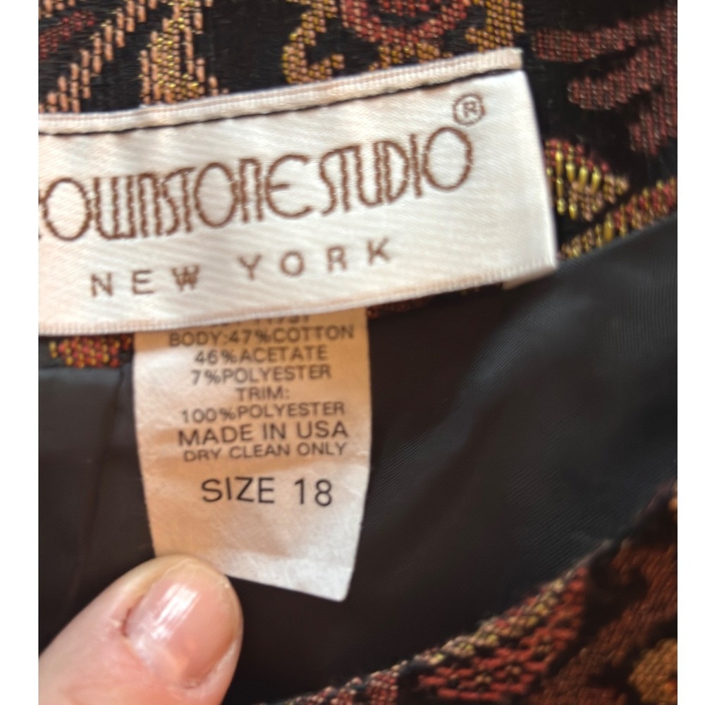 Y2K Vintage Jones New York Collection Studio Jacquard Button Front Blazer SZ 18 - Picture 5 of 9